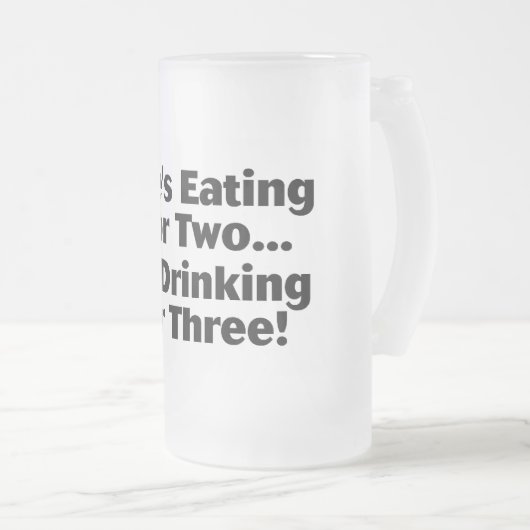 Ze eet voor twee matglas bierpul (Voorkant rechts)