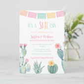 Ze-ESTA Señorita Mexican Fiesta Girl Baby shower Kaart (Staand voorkant)