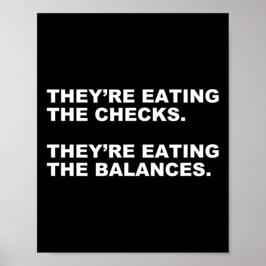 Ze eten de cheques. Ze eten de lansen. Poster (Voorkant)