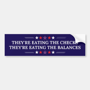 Ze eten de cheques Ze eten het saldo Bumpersticker