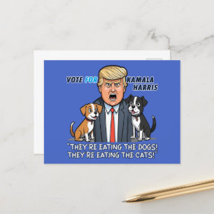 Ze eten de grappige honden van Trump Kamala Briefkaart