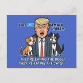 Ze eten de grappige honden van Trump Kamala Briefkaart (Voorkant)