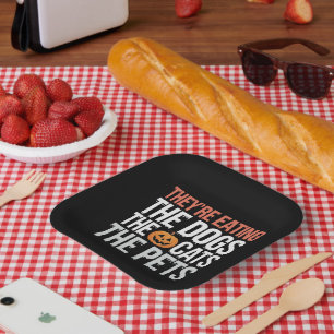 Ze Eten De Honden De Katten De Huisdieren Hallowee Papieren Bordje