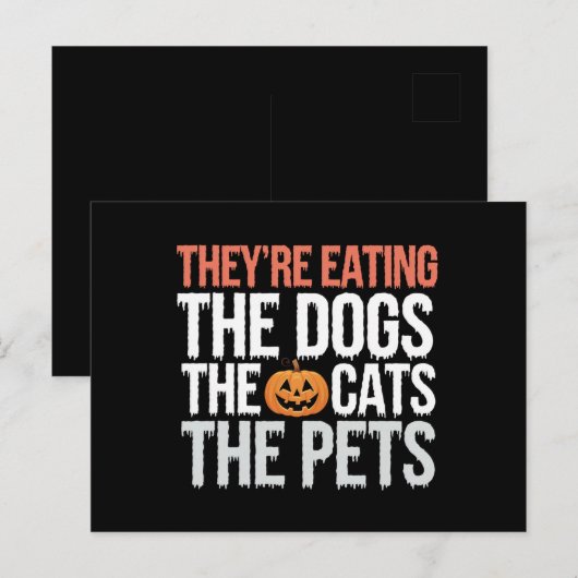 Ze eten de honden, de katten en de huisdieren Hall Briefkaart (Voorkant / Achterkant)