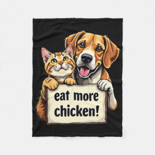 Ze Eten De Honden Die Katten Meer Kip Grappig Eten Fleece Deken