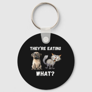 Ze eten de honden die ze eten de katten sleutelhanger
