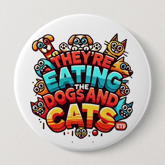 Ze eten de honden en katten Button (Voorkant)