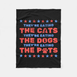Ze eten de honden en katten verkiezing 2024 fleece deken