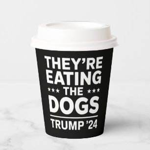 Ze eten de honden Funny Debate Trump citaat Papieren Bekers