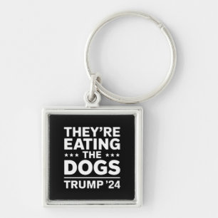 Ze eten de honden Funny Debate Trump citaat Sleutelhanger