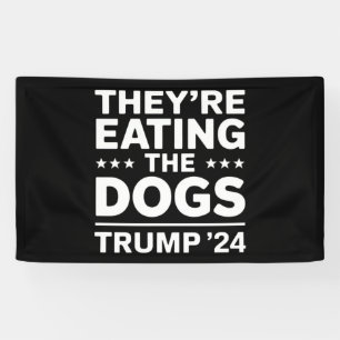Ze eten de honden Funny Debate Trump citaat Spandoek