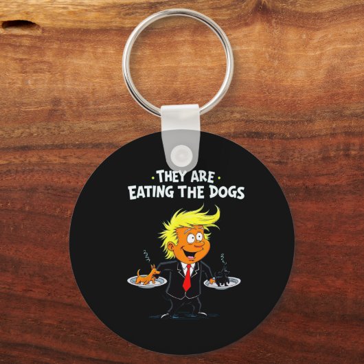 Ze eten de honden grappig citaat van Trump Sleutelhanger (Voorkant)
