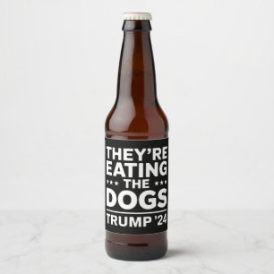 Ze eten de honden Grappig Debat Trump Quote Bier Etiket