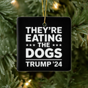 Ze eten de honden Grappig Debat Trump Quote Keramisch Ornament