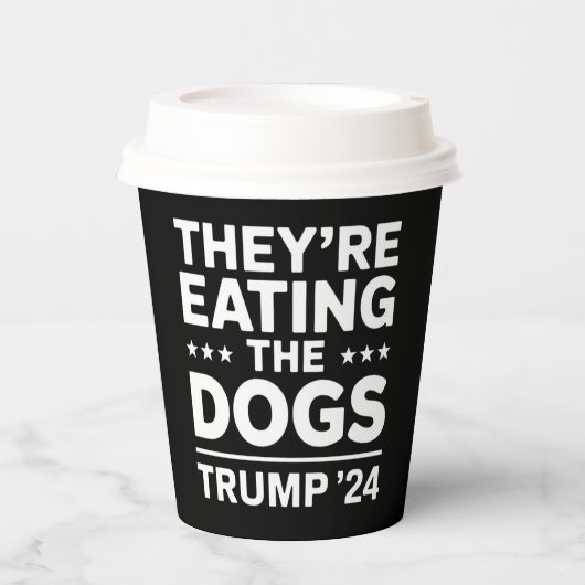 Ze eten de honden Grappig Debat Trump Quote Papieren Bekers (Voorkant)