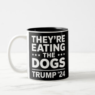 Ze eten de honden Grappig Debat Trump Quote Tweekleurige Koffiemok
