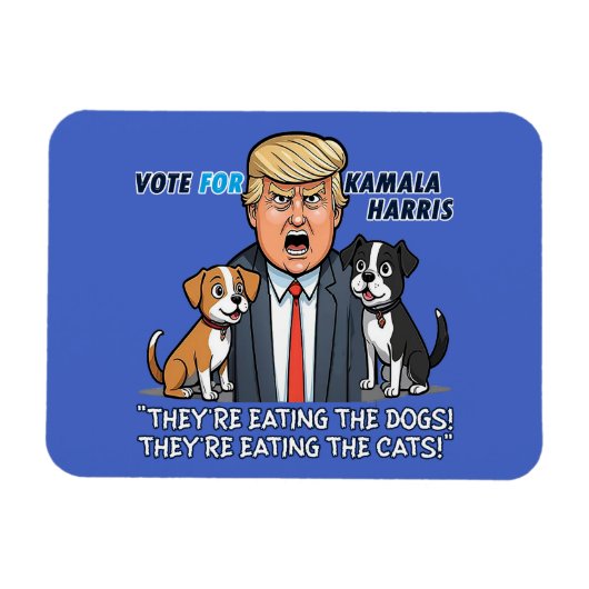 Ze eten de honden Grappig Trump Kamala 2024 Magneet (Horizontaal)