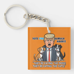 Ze eten de honden Grappig Trump Kamala 2024 Sleutelhanger