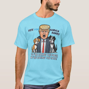 Ze eten de honden Grappig Trump Kamala 2024 T-shirt