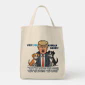 Ze eten de honden Grappig Trump Kamala 2024 Tote Bag (Achterkant)