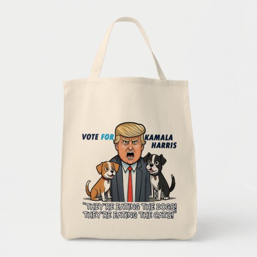 Ze eten de honden Grappig Trump Kamala 2024 Tote Bag (Voorkant)
