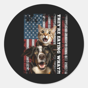 Ze eten de honden, katten en huisdieren redden onz ronde sticker