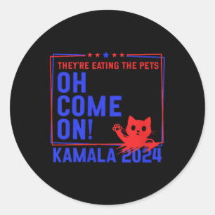 Ze eten de honden op! Katten! Huisdieren! Kamala H Ronde Sticker