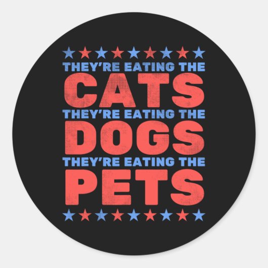 Ze eten de honden op ronde sticker (Voorkant)