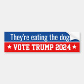 Ze eten de honden Quote Donald Trump 2024 Bumpersticker (Voorkant)