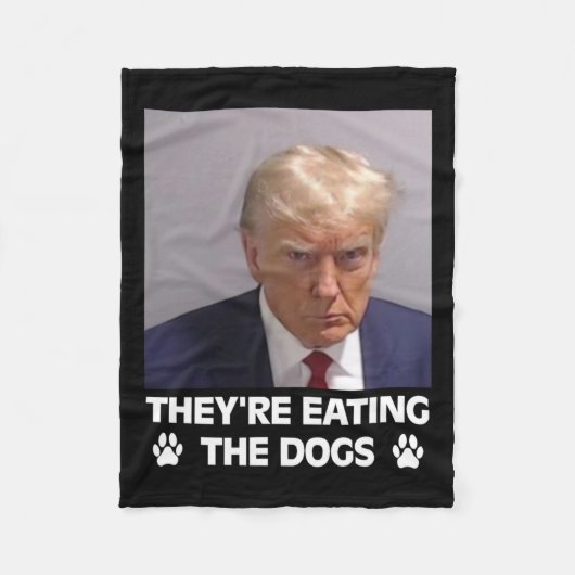 Ze eten de honden Trump 2024 America Electio Fleece Deken (Voorkant)