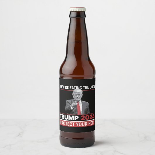 Ze eten de honden Trump 2024 debat Bier Etiket (Voorkant)