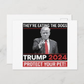 Ze eten de honden Trump 2024 debat Briefkaart (Voorkant / Achterkant)