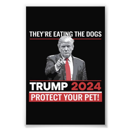 Ze eten de honden Trump 2024 debat Foto Afdruk (Voorkant)