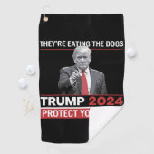 Ze eten de honden Trump 2024 debat Golfhanddoek (Insitu)