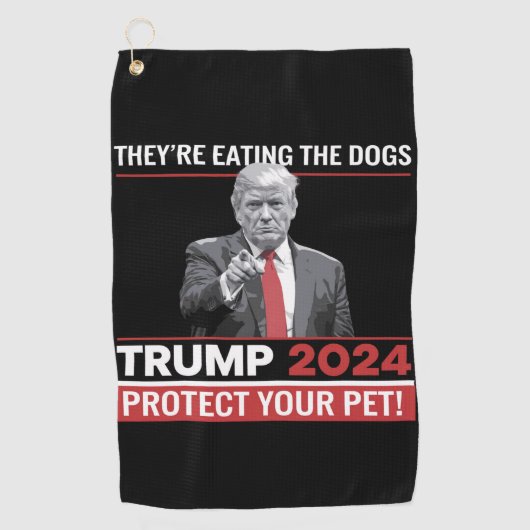 Ze eten de honden Trump 2024 debat Golfhanddoek (Voorkant)