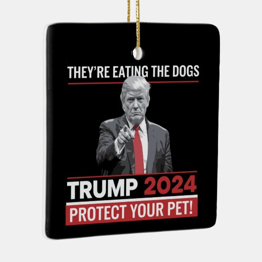 Ze eten de honden Trump 2024 debat Keramisch Ornament (Rechts)