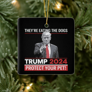 Ze eten de honden Trump 2024 debat Keramisch Ornament