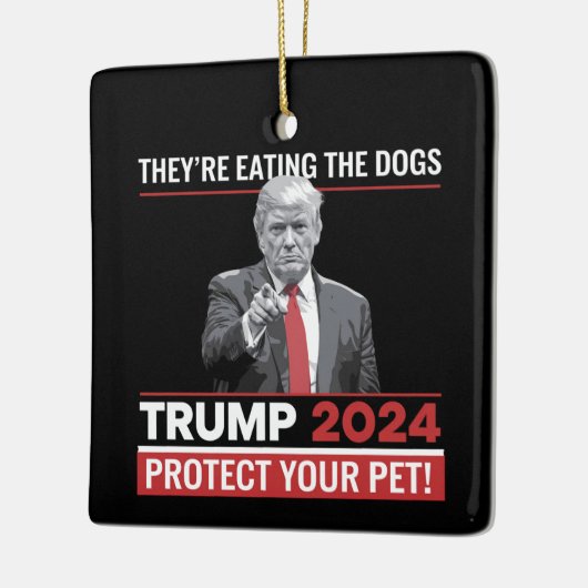 Ze eten de honden Trump 2024 debat Keramisch Ornament (Links)