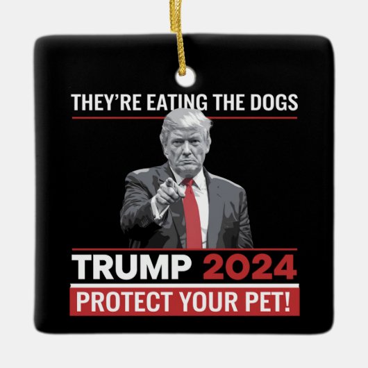 Ze eten de honden Trump 2024 debat Keramisch Ornament (Voorkant)