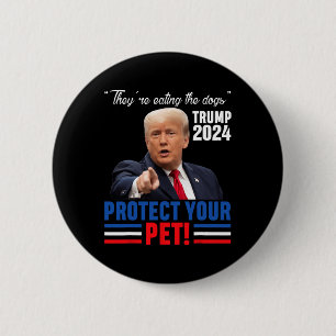 Ze Eten De Honden Trump 2025 Debyte Bescherm Ronde Button 5,7 Cm
