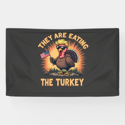 Ze eten de kalkoen Trump Vance Spandoek (Horizontaal)