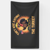 Ze eten de kalkoen Trump Vance Spandoek (Verticaal)