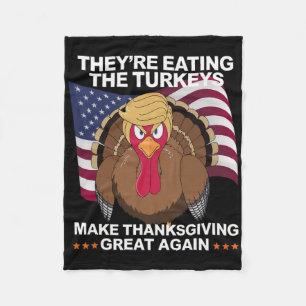 Ze Eten De Kalkoenen - Grappige Kalkoen Thanksgivi Fleece Deken