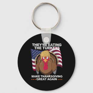 Ze Eten De Kalkoenen - Grappige Kalkoen Thanksgivi Sleutelhanger