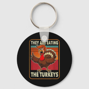 Ze eten de kalkoenen Thanksgiving Humor Sleutelhanger
