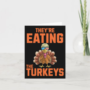 Ze eten de kalkoenen Thanksgiving Trump Hum Kaart