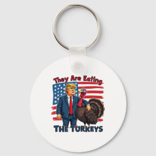 Ze eten de kalkoenen zo grappig als Donald Trump Sleutelhanger