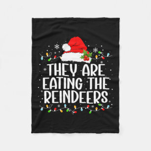 Ze eten de rendieren Grappige kerst T - shirts Fleece Deken