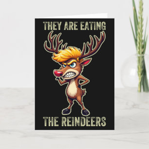 "Ze Eten de Rendieren" Grappige Trump Kerstkaart Feestdagen Kaart