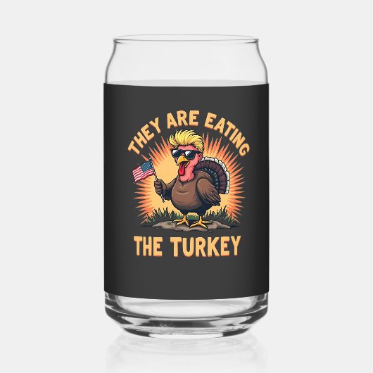 Ze eten de Turkije Trump Vance Blikvorm Glas (Voorkant)